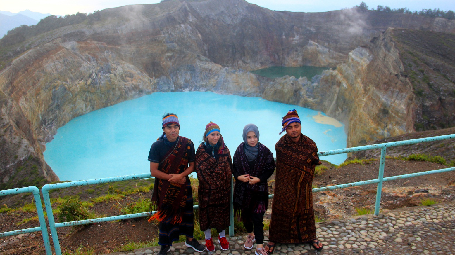warm sunrise at kelimutu lakes