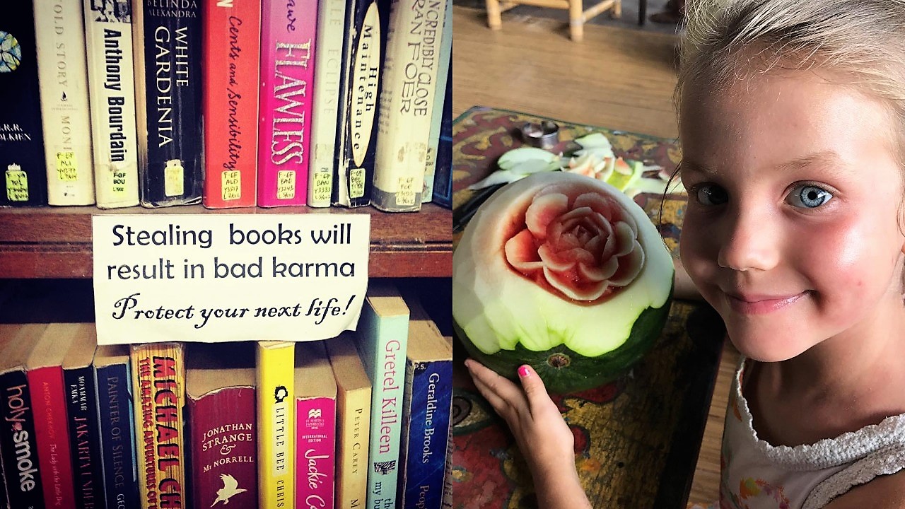 fruit carving at pondok pekak library
