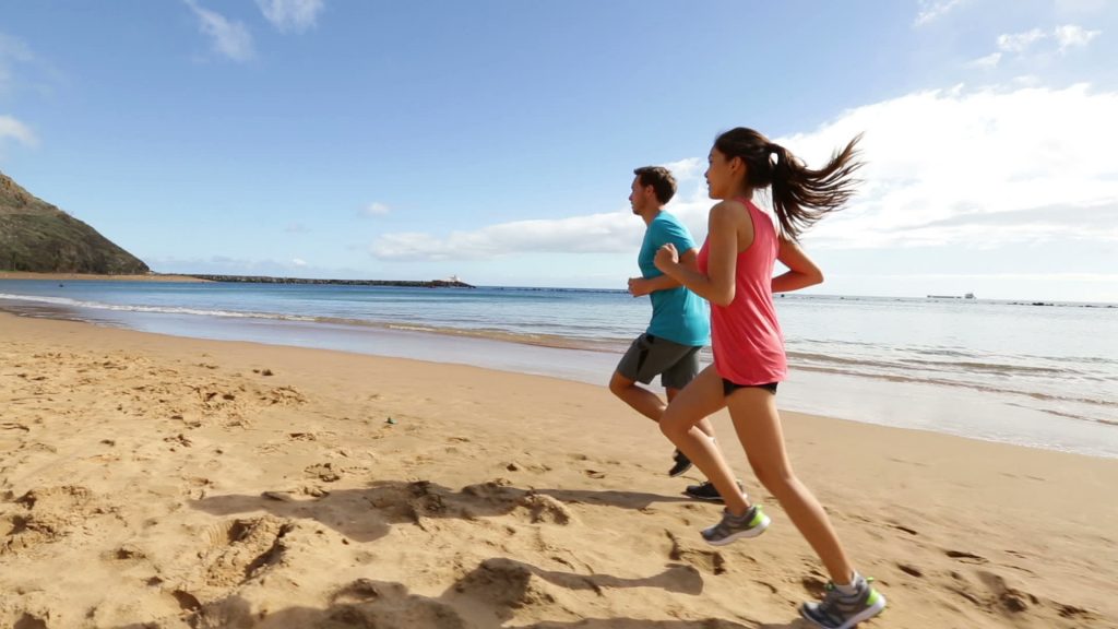 Jogging while enjoying the amazing beach view