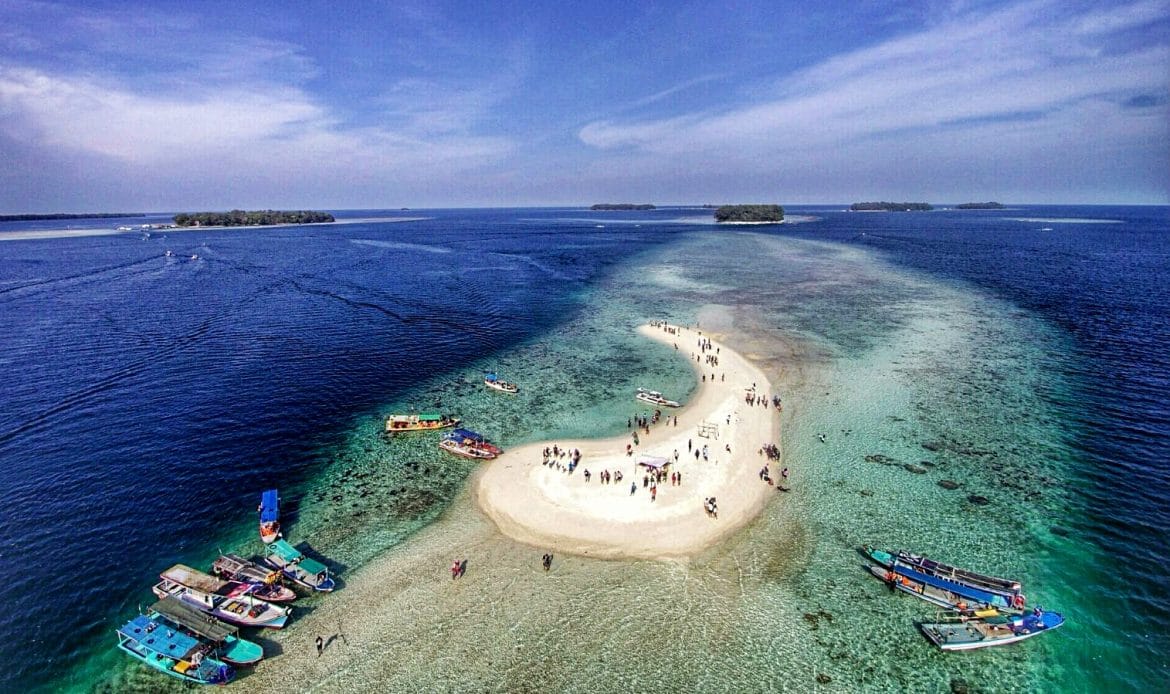 kepulauan seribu aerial view