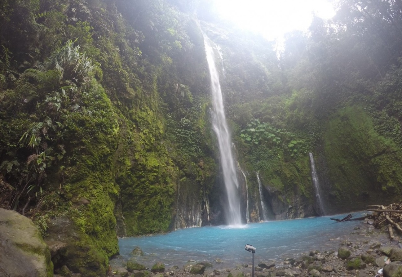 two colour waterfall in north sumatra