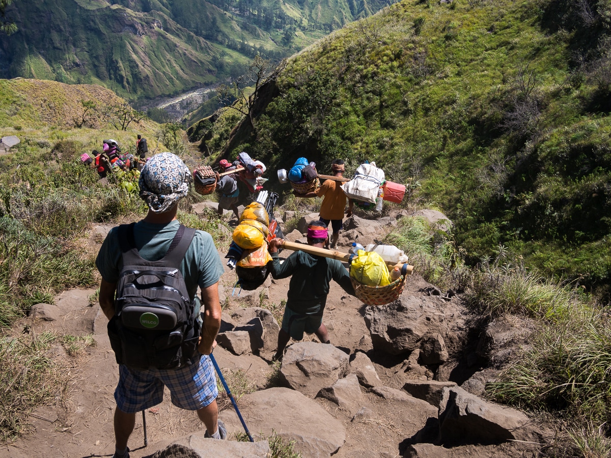 rough route for rinjani trekking