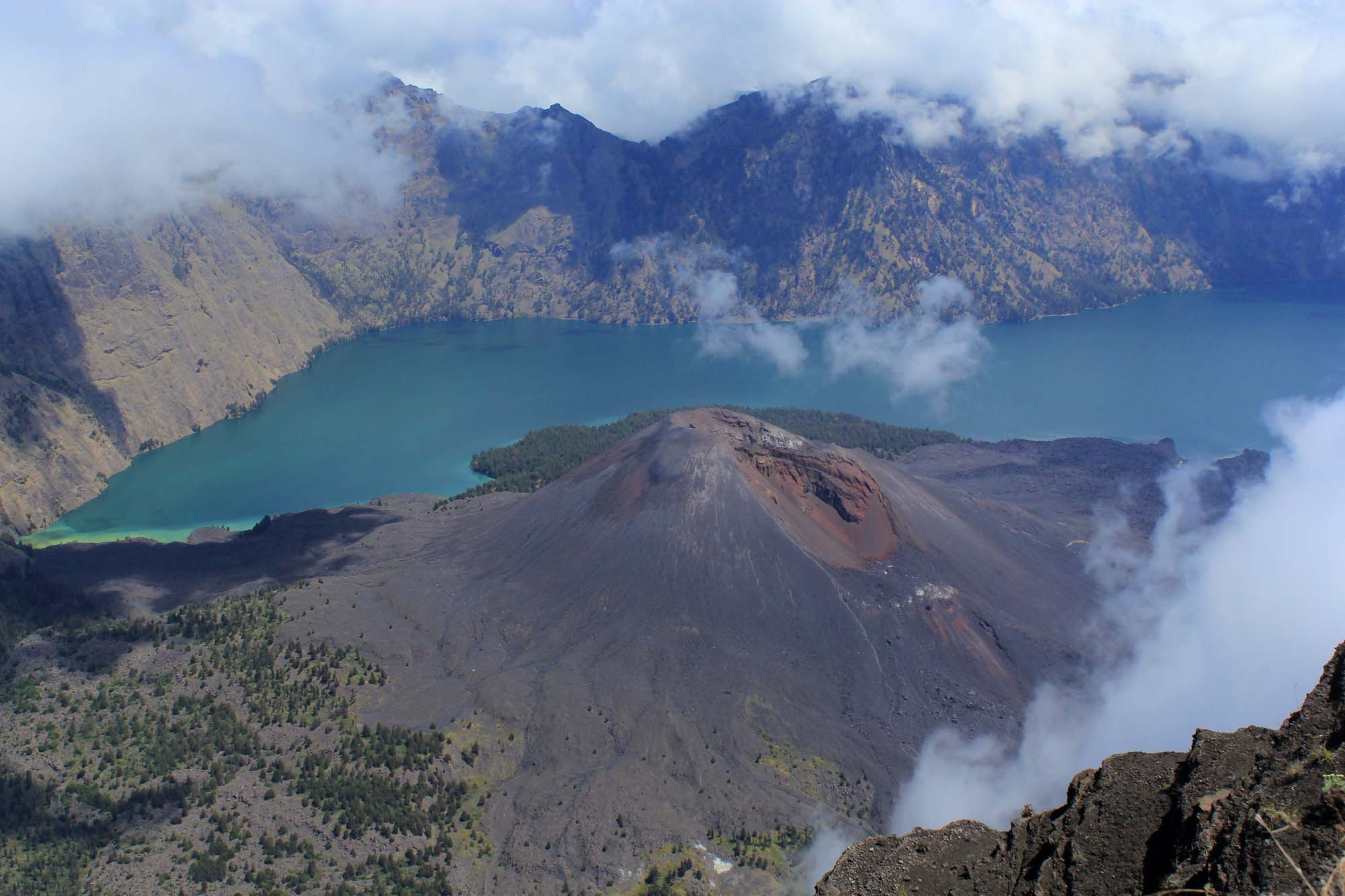 the charming segara anak lake in lombok