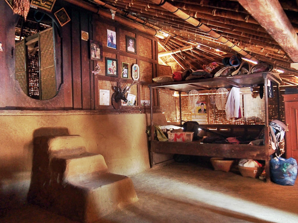 the sade house floors are covered with buffalo dung