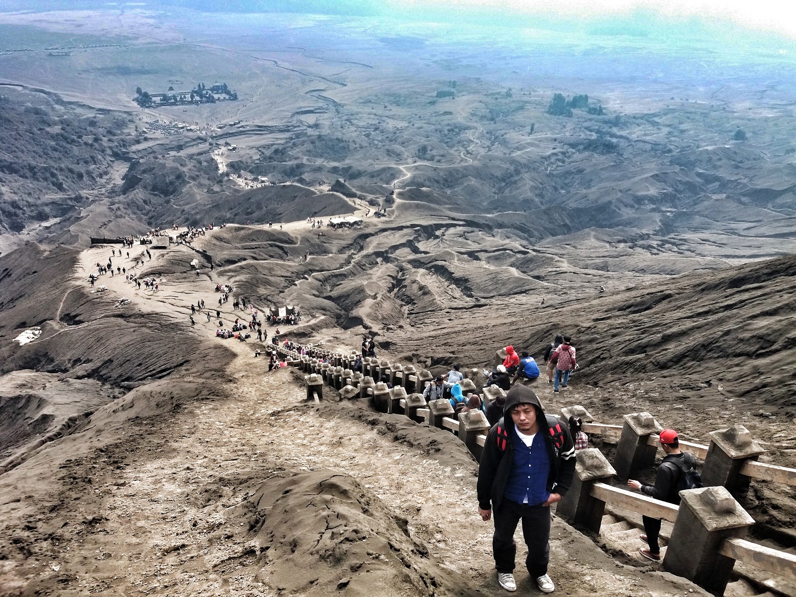 bromo mountain hiking scenery from top